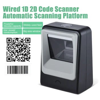 Wired Automatic Desktop 1D Barcode 2D QR Code Image Scanner Reader Scanning Platform Hands-free
Wired Automatic Desktop 1D Barcode 2D QR Code Image Scanner Reader Scanning Platform Hands-free
