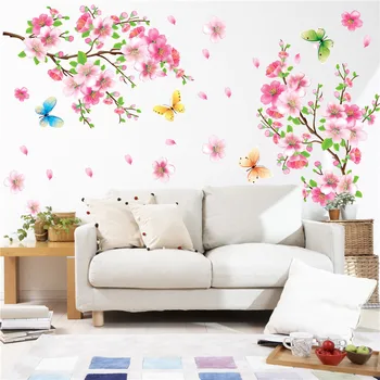 Removable Peach Plum Cherry Blossom Flower Wall Sticker PVC Butterfly Vinyl Art Decal Wall Home Sticker Room Decor Hot Sale 2019
Removable Peach Plum Cherry Blossom Flower Wall Sticker PVC Butterfly Vinyl Art Decal Wall Home Sticker Room Decor Hot Sale 2019