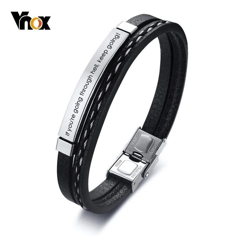 Vnox Free Engraving Inspirational Bracelets for Women Men Layered Leather with Stainless Steel Bar Cuff Bangle Courage Gift
Vnox Free Engraving Inspirational Bracelets for Women Men Layered Leather with Stainless Steel Bar Cuff Bangle Courage Gift