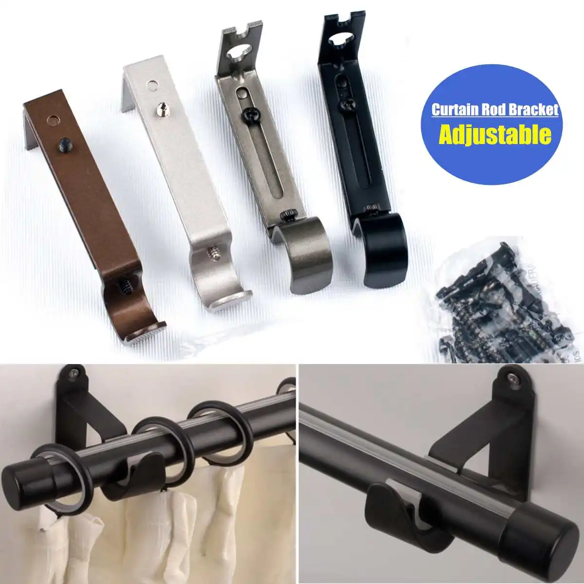 Adjustable Metal Iron Metal Curtain Rod Bracket Holder for 1 1/4" Drape Rod Fitting Window-Dressing Hardware Curtain Accessories
Adjustable Metal Iron Metal Curtain Rod Bracket Holder for 1 1/4" Drape Rod Fitting Window-Dressing Hardware Curtain Accessories