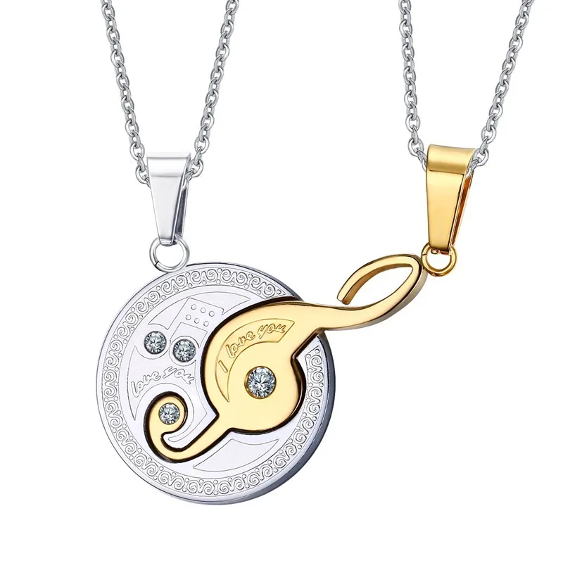 Vnox Music Design Couples Necklace Pendant for Lovers 316l Stainless Steel 2pcs/sets
Vnox Music Design Couples Necklace Pendant for Lovers 316l Stainless Steel 2pcs/sets