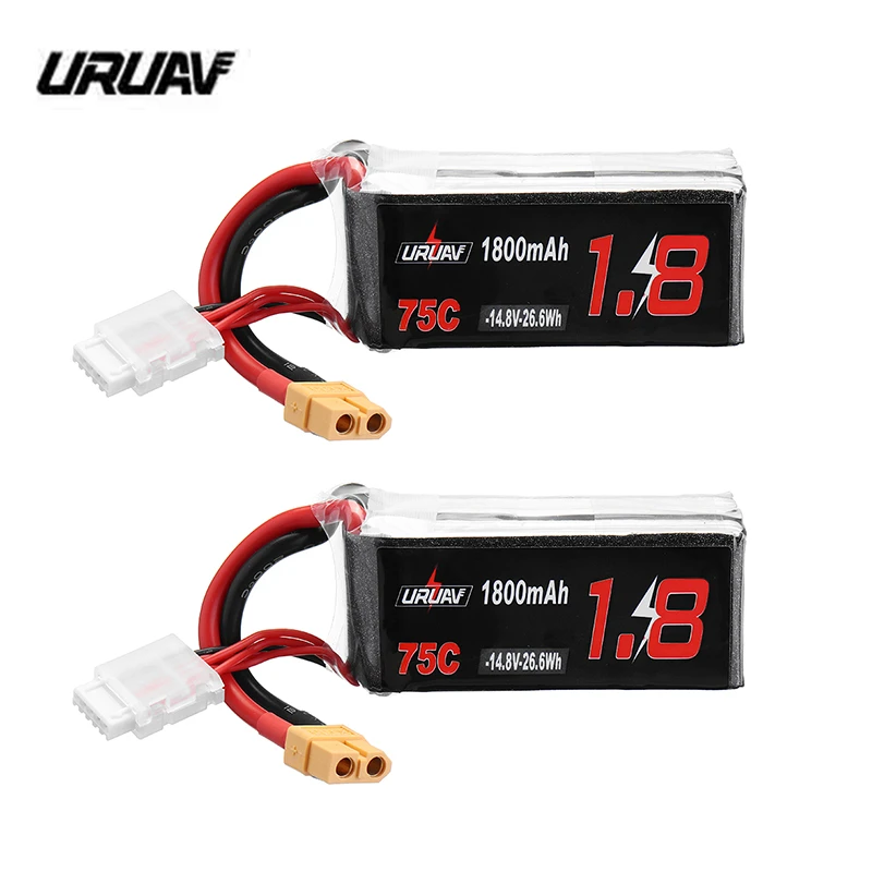 2PCS URUAV 14.8V 1800mAh 75C 4S Lipo Battery XT60 Plug for RC Drone FPV Racing Models Spare Part Accs
2PCS URUAV 14.8V 1800mAh 75C 4S Lipo Battery XT60 Plug for RC Drone FPV Racing Models Spare Part Accs