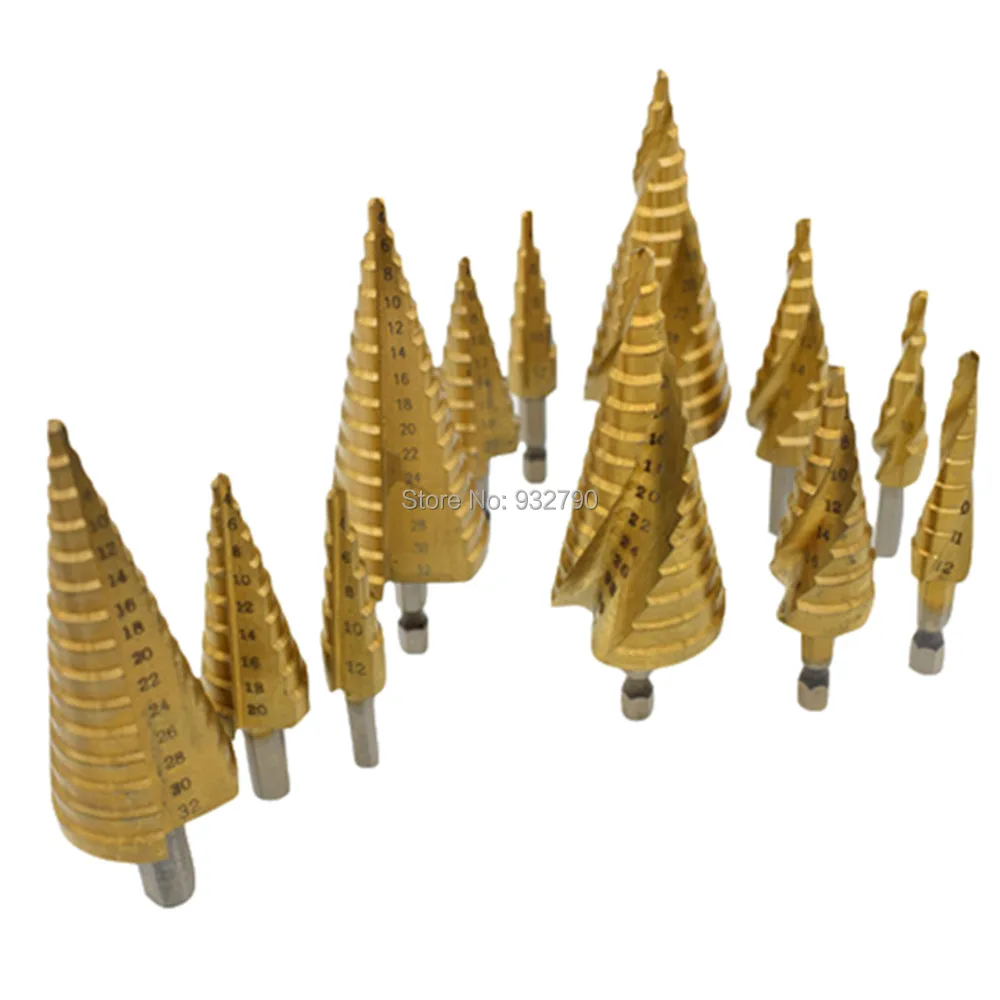 12pcs Step Cone Drill HSS Metal Steel Titanium Drill Bit Hole Cutter Step Drill Bit 4-12mm 4-20mm 4-32mm Spiral Straight Groove
12pcs Step Cone Drill HSS Metal Steel Titanium Drill Bit Hole Cutter Step Drill Bit 4-12mm 4-20mm 4-32mm Spiral Straight Groove