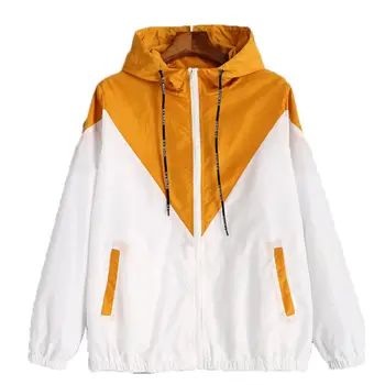 Women Basic Jackets Female Striped Zipper Pockets Casual Long Sleeves Coats Autumn Hooded Jacket Two Tone Windbreaker Jacket
Women Basic Jackets Female Striped Zipper Pockets Casual Long Sleeves Coats Autumn Hooded Jacket Two Tone Windbreaker Jacket
