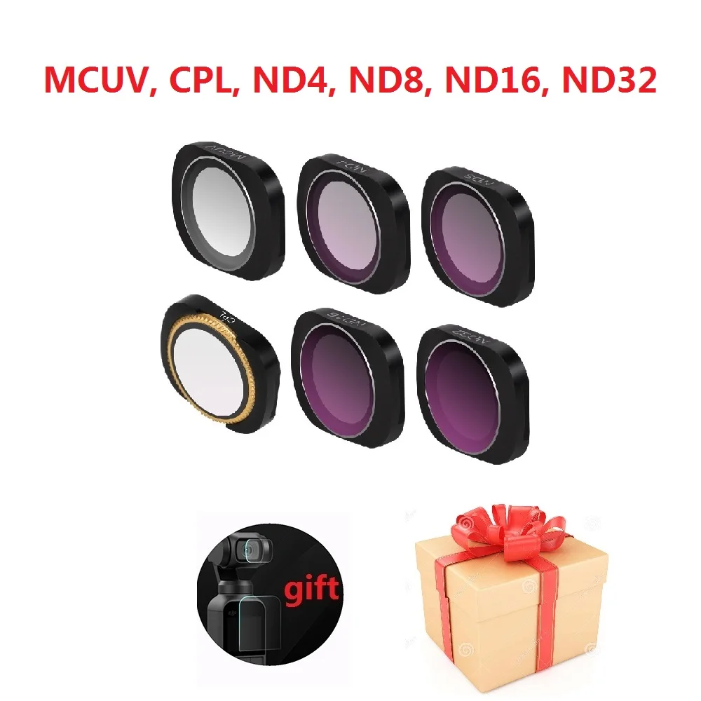 For OSMO Pocket Camera Filter MCUV CPL ND 8 4 16 32 64 ND-PL Density Filters Set For DJI Osmo Pocket Glass Lens Accessories
For OSMO Pocket Camera Filter MCUV CPL ND 8 4 16 32 64 ND-PL Density Filters Set For DJI Osmo Pocket Glass Lens Accessories