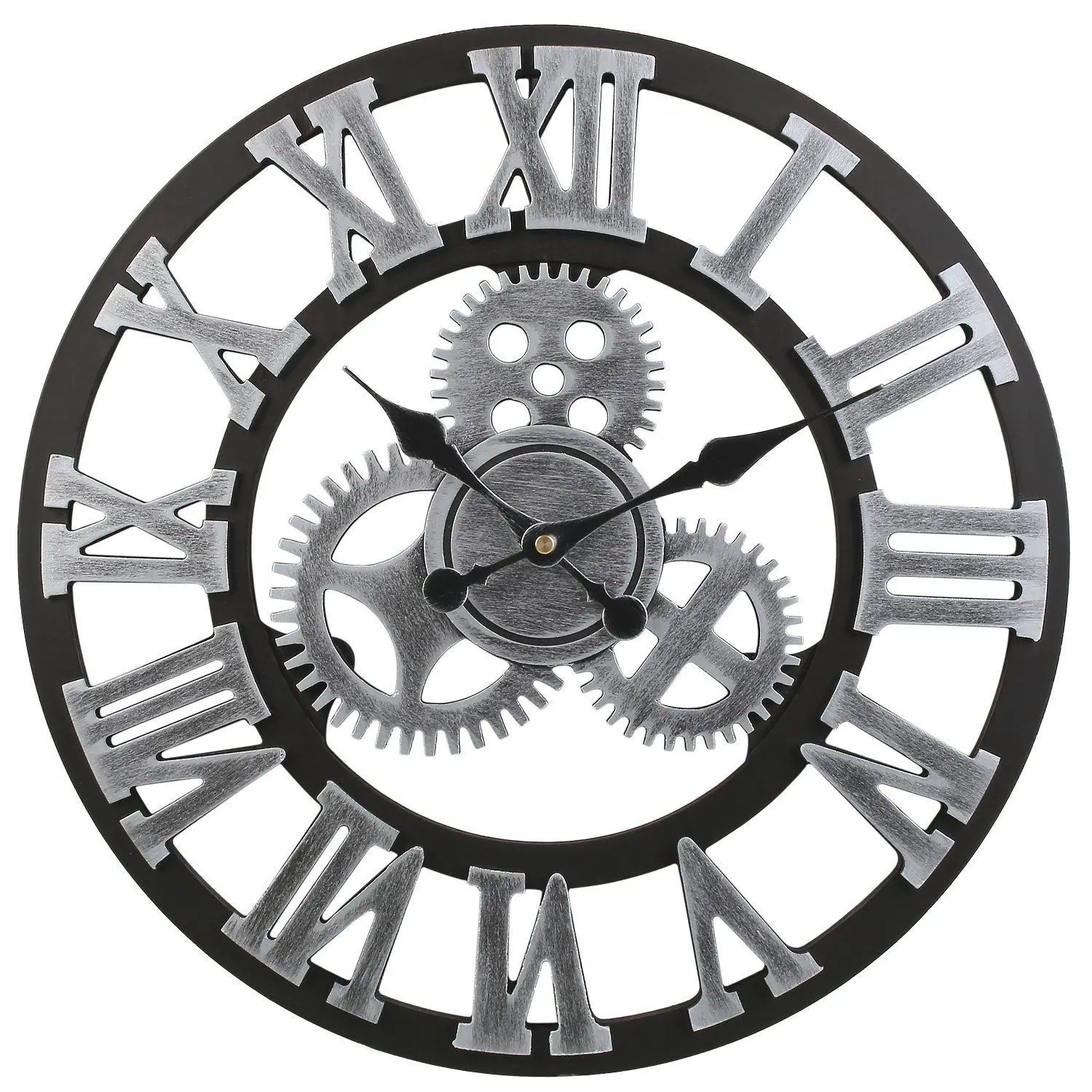 Hot Sale Retro Vintage European Handmade 3D Gear Decorative Wooden Vintage Wall Clock (Silver Color)
Hot Sale Retro Vintage European Handmade 3D Gear Decorative Wooden Vintage Wall Clock (Silver Color)