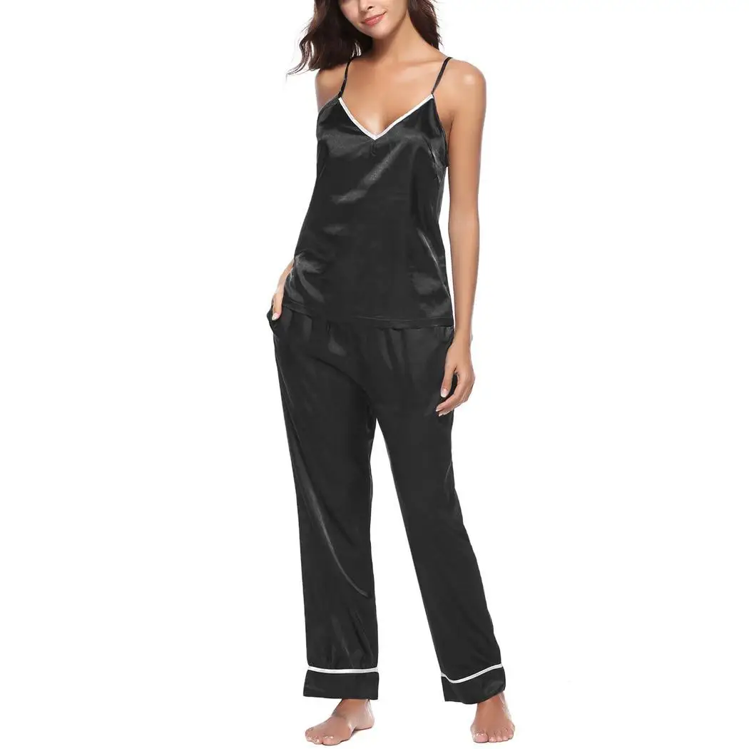 New Fashion Women Casual Faux Silk Satin Home, Night Loose Sling Ankle Length V-Neck Summer Pajamas Set
New Fashion Women Casual Faux Silk Satin Home, Night Loose Sling Ankle Length V-Neck Summer Pajamas Set