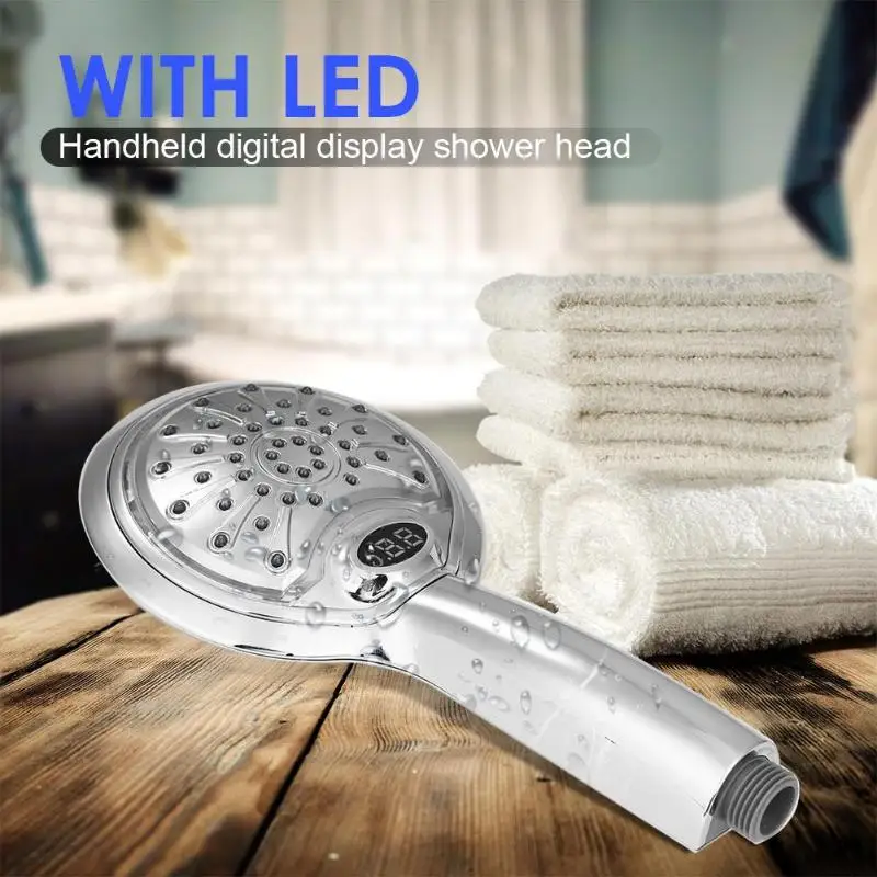 Handheld Bathroom 3 Color Light Digital Temperature Display Shower Hea LED Water Power Shower Head Shower Sprinkler
Handheld Bathroom 3 Color Light Digital Temperature Display Shower Hea LED Water Power Shower Head Shower Sprinkler