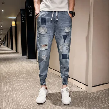 Summer New Jeans Men Slim Fashion Torn Holes Denim Pants Man Streetwear Hip Hop Casual Wild Cowboy Trousers Male Clothes
Summer New Jeans Men Slim Fashion Torn Holes Denim Pants Man Streetwear Hip Hop Casual Wild Cowboy Trousers Male Clothes