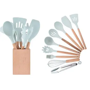 9PCS 10PCS Kitchen Utensil Set Silicone Cooking with Bamboo Wooden Handles for Nonstick Cookware BPA Free Non Toxic Spoon Set
9PCS 10PCS Kitchen Utensil Set Silicone Cooking with Bamboo Wooden Handles for Nonstick Cookware BPA Free Non Toxic Spoon Set