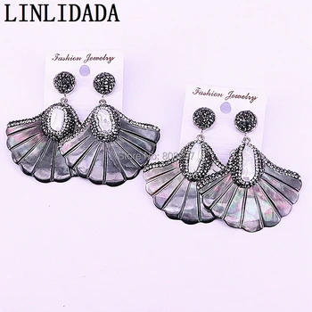 4Pair Natural Shell Carved Fan shape pave crystal rhinestone pearl earrings charm dangle earrings jewelry
4Pair Natural Shell Carved Fan shape pave crystal rhinestone pearl earrings charm dangle earrings jewelry