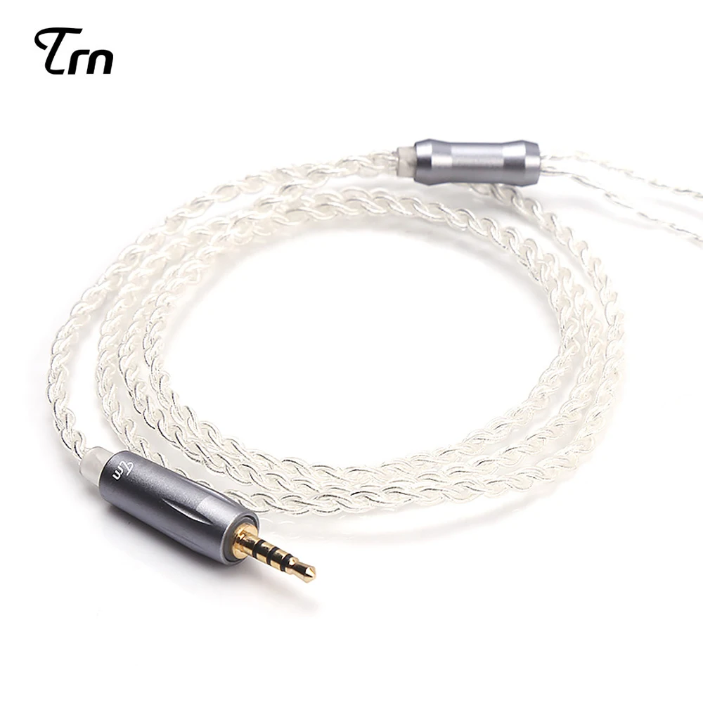 Фото Trn 2 5 мм посеребренный балансировочный кабель для замены наушников балансировка | Аксессуары для наушников (32947225716)