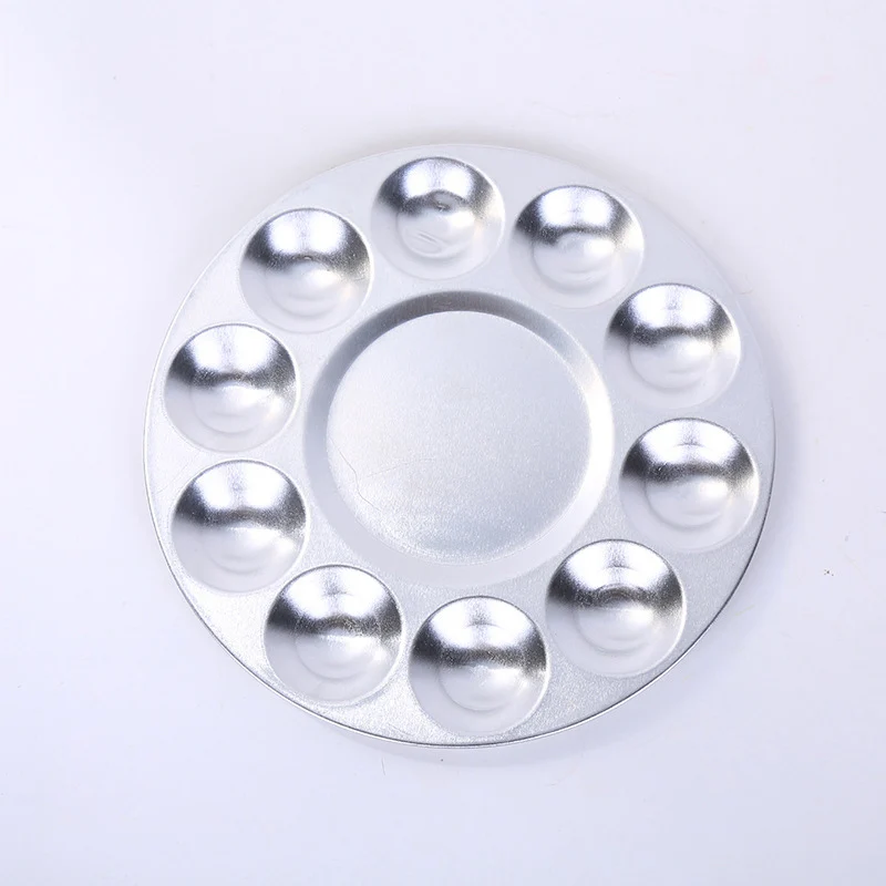 10 Holes Round Shape Aluminum Palette Multi-function Artist Acrylic Watercolor Painting Palette Drawing Tool School Supplies
10 Holes Round Shape Aluminum Palette Multi-function Artist Acrylic Watercolor Painting Palette Drawing Tool School Supplies
