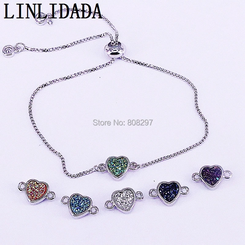 20Pcs Heart Shape Natural Crystal Titanium Stone bracelet Silver color Link Chain Bracelets For Women Girl
20Pcs Heart Shape Natural Crystal Titanium Stone bracelet Silver color Link Chain Bracelets For Women Girl