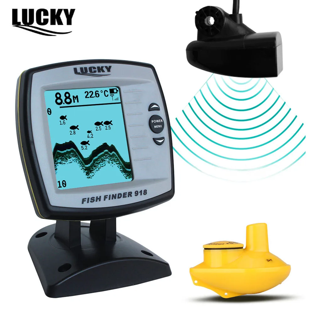 LUCKY FF918-100WS Wired & Wireless Sonar Fish Finder Water Depth Boat Fish Finder Fishing Alarm Sensor Transducer Fishfinder
LUCKY FF918-100WS Wired & Wireless Sonar Fish Finder Water Depth Boat Fish Finder Fishing Alarm Sensor Transducer Fishfinder