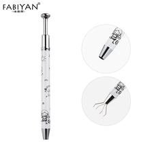 2 couleurs Nail Art modèle propre griffe stylo estampage plaques économiseur coton nettoyage sélecteur outil métal vernis Gel UV dissolvant manucure(China)