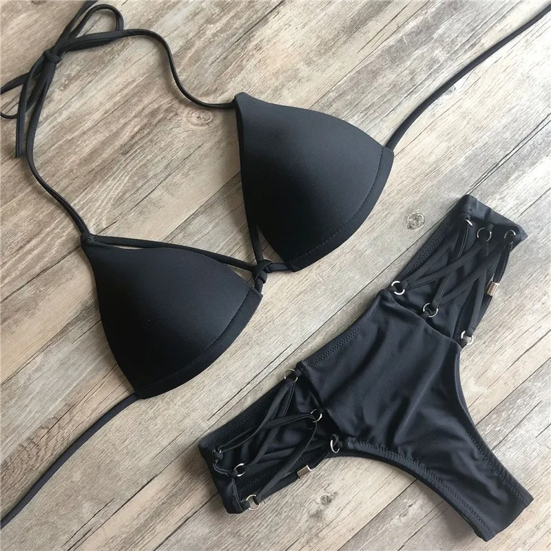 2019 Sexy Splicing Bikinis Low Waist Women Solid Swimwear Bikini Set Push Up Swimsuit Female Bathing Suits Biquini Beach Wear
2019 Sexy Splicing Bikinis Low Waist Women Solid Swimwear Bikini Set Push Up Swimsuit Female Bathing Suits Biquini Beach Wear