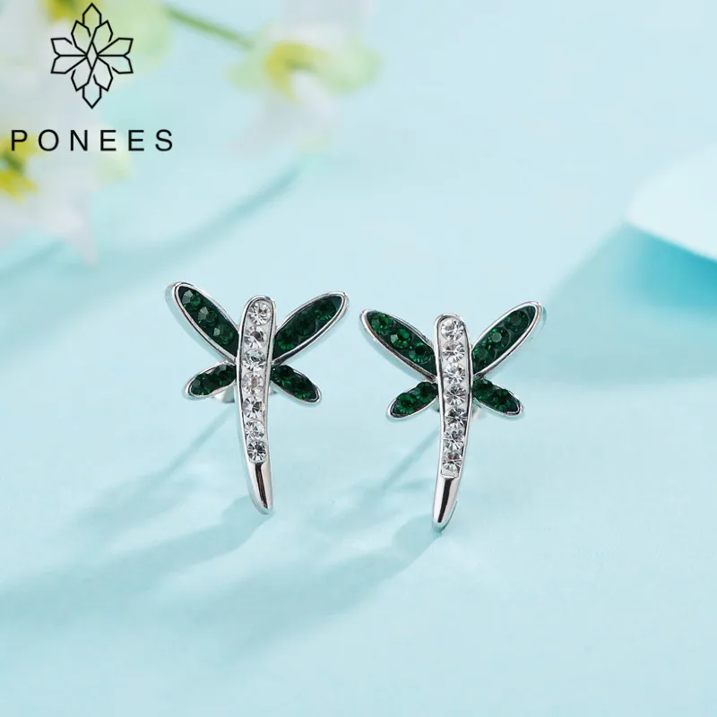 PONEES Fashion Simple Dragonfly Earrings Crystal Stud Earrings New Arrival Ear Jewelry For Women Girls Kids Party Christmas Gift
PONEES Fashion Simple Dragonfly Earrings Crystal Stud Earrings New Arrival Ear Jewelry For Women Girls Kids Party Christmas Gift