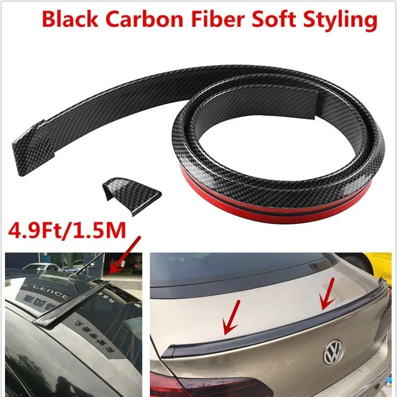 1.5M Universal Carbon Fiber Car Rear Roof Trunk Spoiler Wing Lip Sticker Soft Spoiler Free Punching Rubber Tail DIY Modified
1.5M Universal Carbon Fiber Car Rear Roof Trunk Spoiler Wing Lip Sticker Soft Spoiler Free Punching Rubber Tail DIY Modified