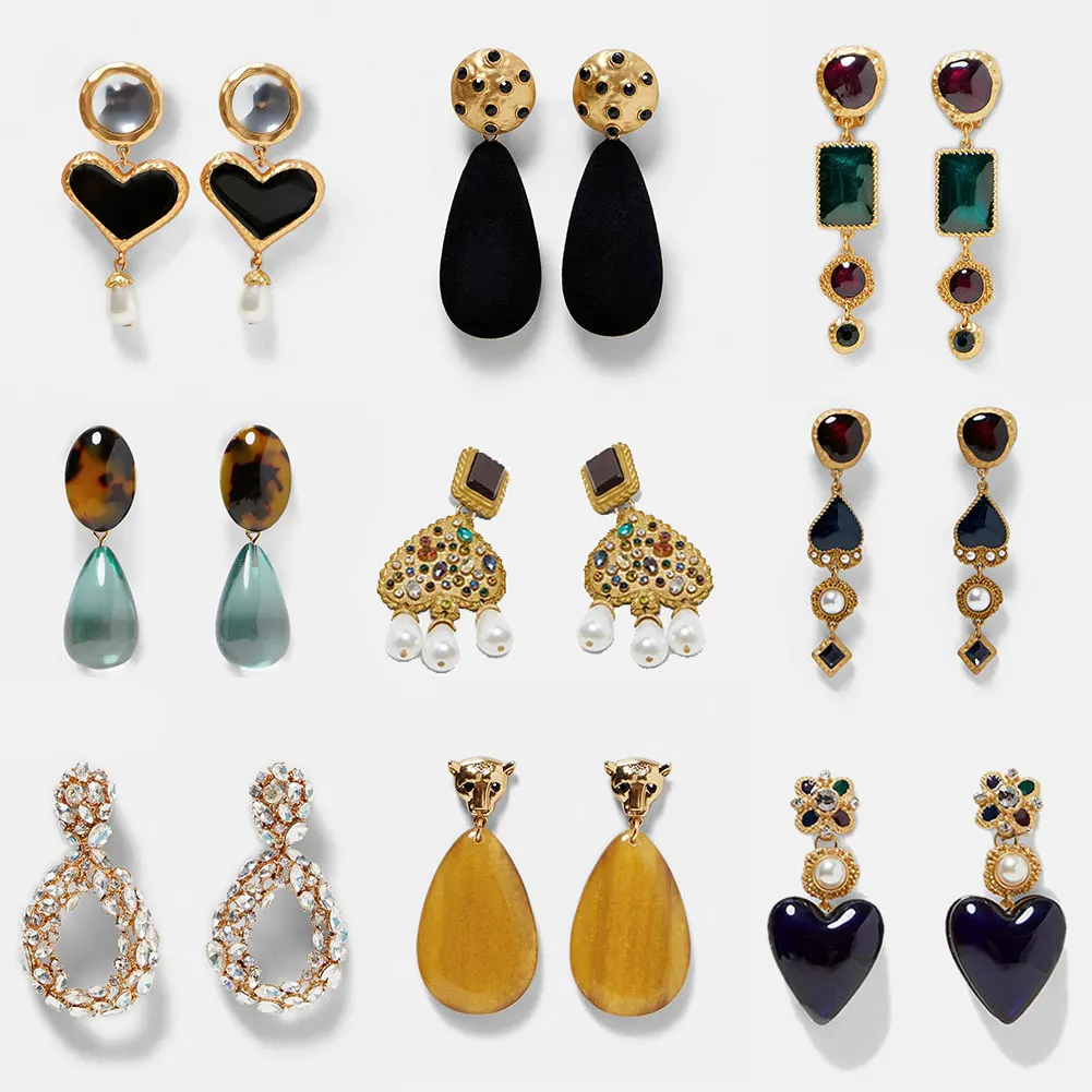 JUST FEEL ZA Resin Acrylic Long Drop Earrings For Women Boho Crystal Dangle Wedding Heart Statement Trendy Earring Party Jewelry
JUST FEEL ZA Resin Acrylic Long Drop Earrings For Women Boho Crystal Dangle Wedding Heart Statement Trendy Earring Party Jewelry