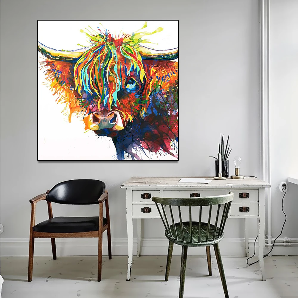 Animal Colorful Cow Pop Art Portrait Posters Oil Painting Wall Decor Painting on Canvas Art Prints for Living Room No Decor
Animal Colorful Cow Pop Art Portrait Posters Oil Painting Wall Decor Painting on Canvas Art Prints for Living Room No Decor