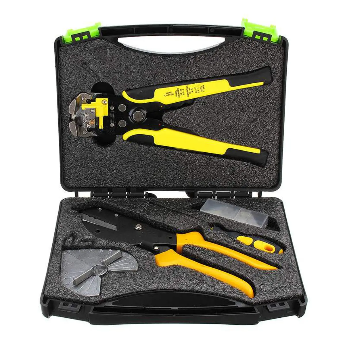 Home DIY Cable Pliers Wire Stripper Crimper Terminal Angle Cutter Electrician Tools Set Woodworking Metal Working Tool Kit
Home DIY Cable Pliers Wire Stripper Crimper Terminal Angle Cutter Electrician Tools Set Woodworking Metal Working Tool Kit
