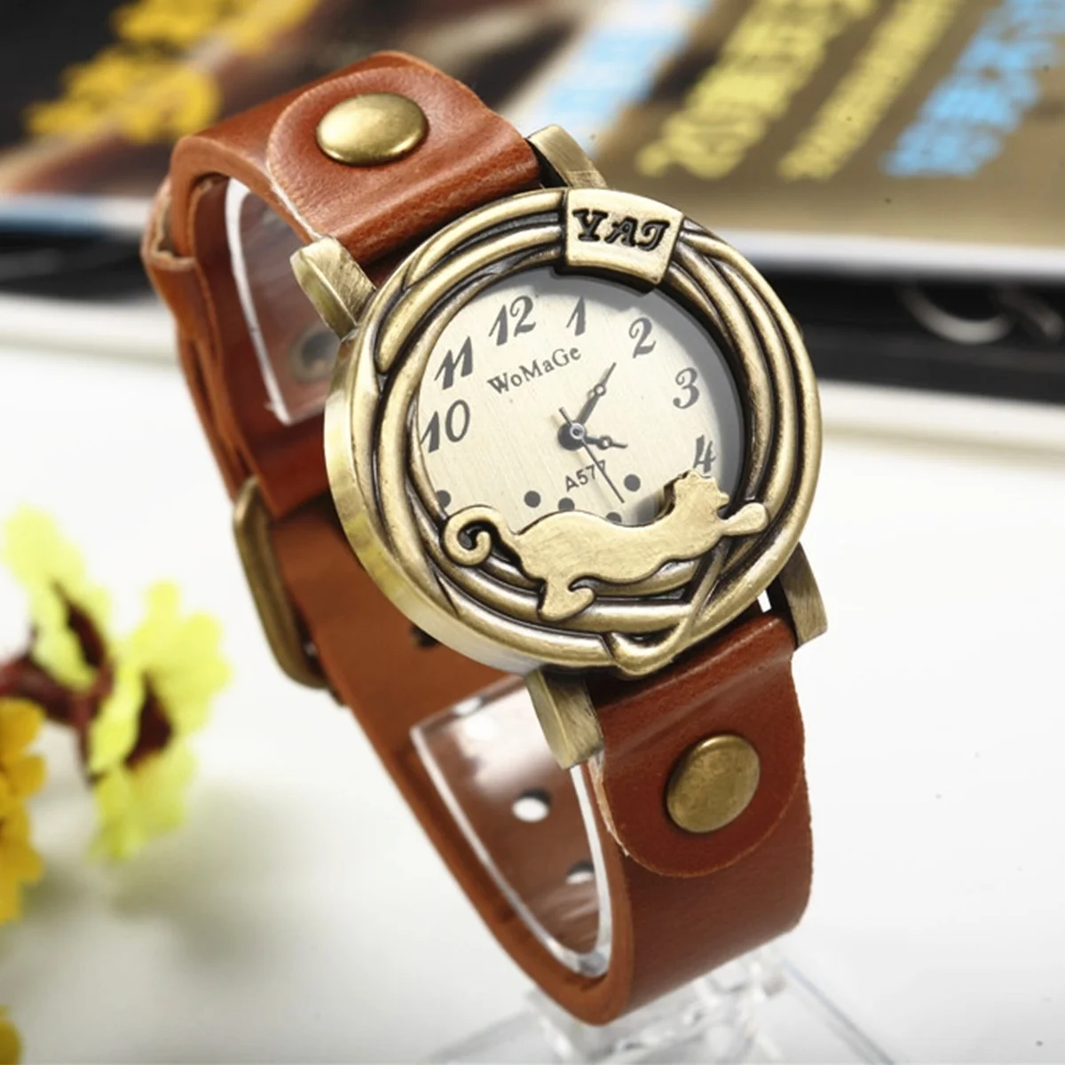 Retro Ladies Belt Watch Leopard Girl Quartz Watch Kid Cartoon Cat Leather Watches For Gift
Retro Ladies Belt Watch Leopard Girl Quartz Watch Kid Cartoon Cat Leather Watches For Gift