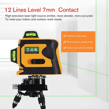 12Lines 3D Laser Level Range Finder Self-Leveling 360 Horizontal And Vertical Cross Super Powerful Green Laser Beam Line
12Lines 3D Laser Level Range Finder Self-Leveling 360 Horizontal And Vertical Cross Super Powerful Green Laser Beam Line