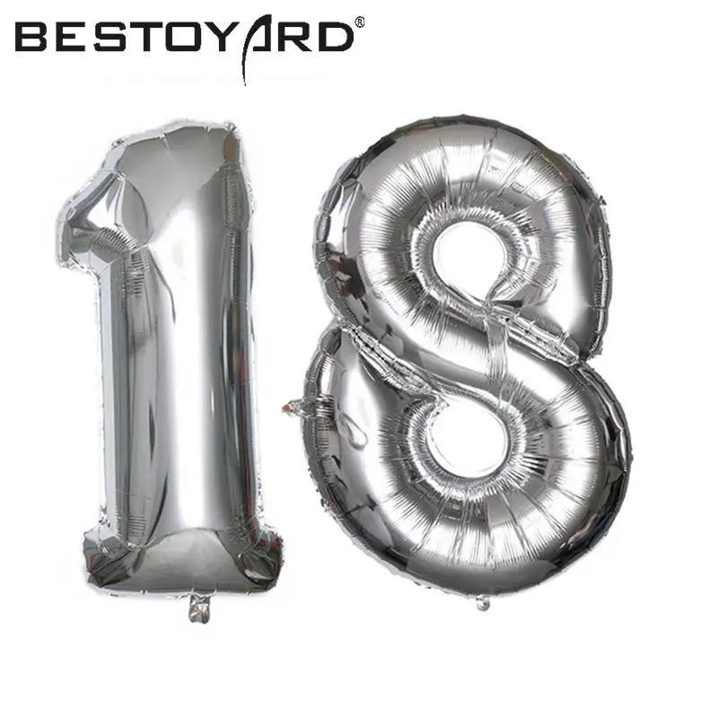 40-Inch Number 18 Helium Foil Balloons Birthday Number 18 Balloons For Birthday Wedding Anniversary Decoration (Silver)
40-Inch Number 18 Helium Foil Balloons Birthday Number 18 Balloons For Birthday Wedding Anniversary Decoration (Silver)