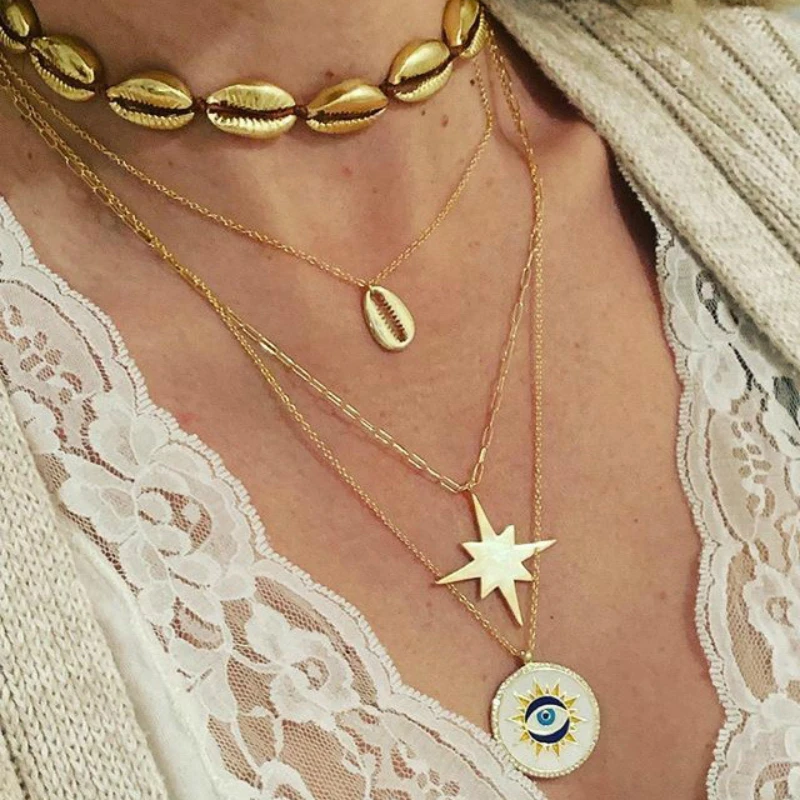 New Necklace Personality Fashion Popular Beach Metal Shell Multilayer Women's Necklace Selling Wholesale Jewelry
New Necklace Personality Fashion Popular Beach Metal Shell Multilayer Women's Necklace Selling Wholesale Jewelry