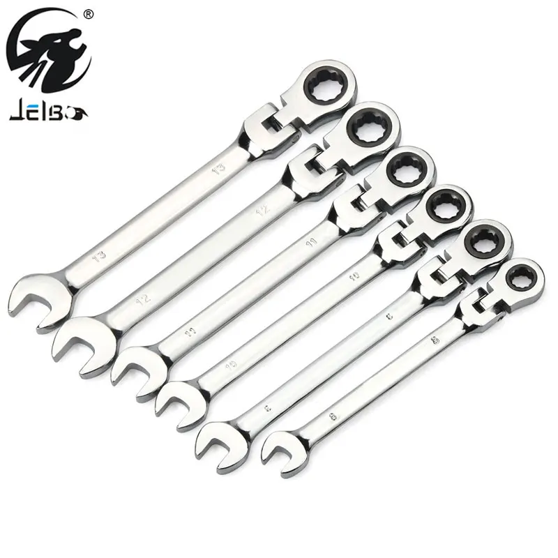 JelBo 6Pcs Open End Wrench Chrome Vanadium Ratchet Gears Wrench Set 8-13mm Flexible Wrenches Repair Hand Tools Torque Spanner
JelBo 6Pcs Open End Wrench Chrome Vanadium Ratchet Gears Wrench Set 8-13mm Flexible Wrenches Repair Hand Tools Torque Spanner