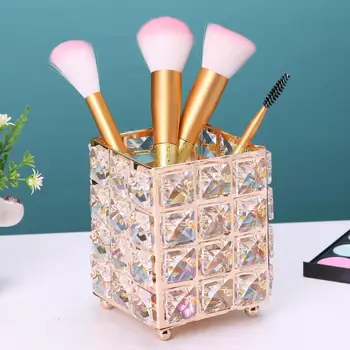 European Elegant Metal Crystal Makeup Brushes Storage Tube Eyebrow Pencil Cosmetic Pens Holder Desktop Jewelry Box Organizer
European Elegant Metal Crystal Makeup Brushes Storage Tube Eyebrow Pencil Cosmetic Pens Holder Desktop Jewelry Box Organizer