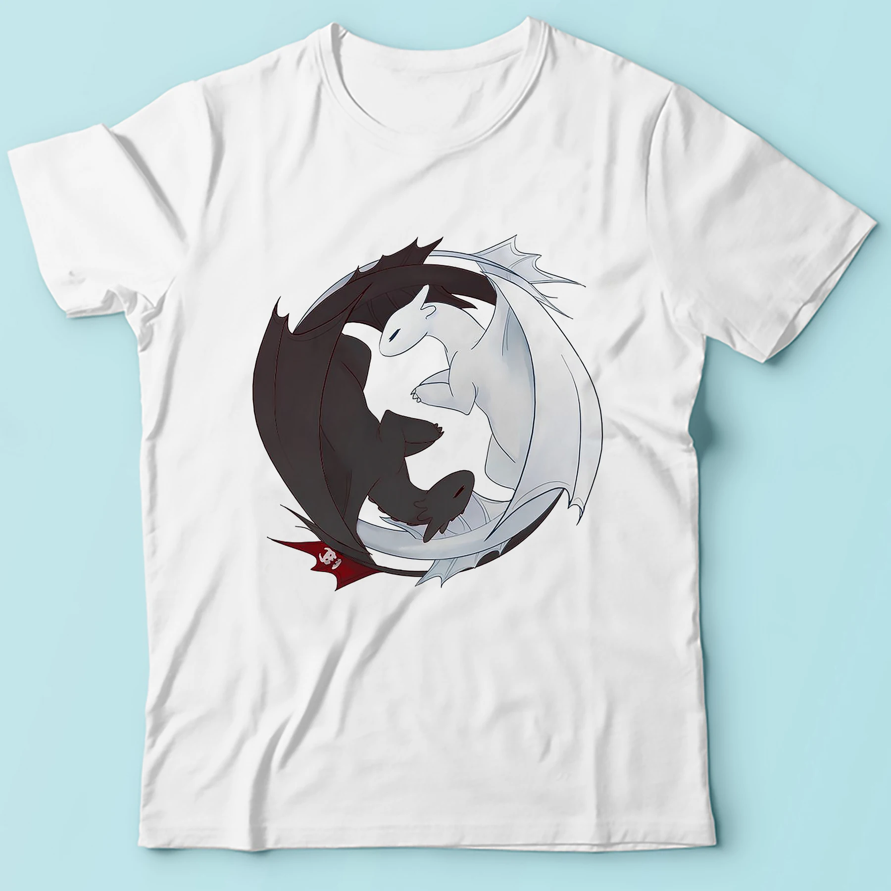 Забавная Мужская футболка с аниме Как приручить дракона летняя новая белая