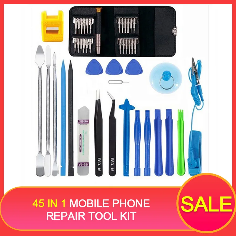 45 in 1 Mobile Phone Repair Tool Kit Multi Opening Disassembly Repair Tool set for iphone for Samsung xiaomi Hand Tools for pad
45 in 1 Mobile Phone Repair Tool Kit Multi Opening Disassembly Repair Tool set for iphone for Samsung xiaomi Hand Tools for pad