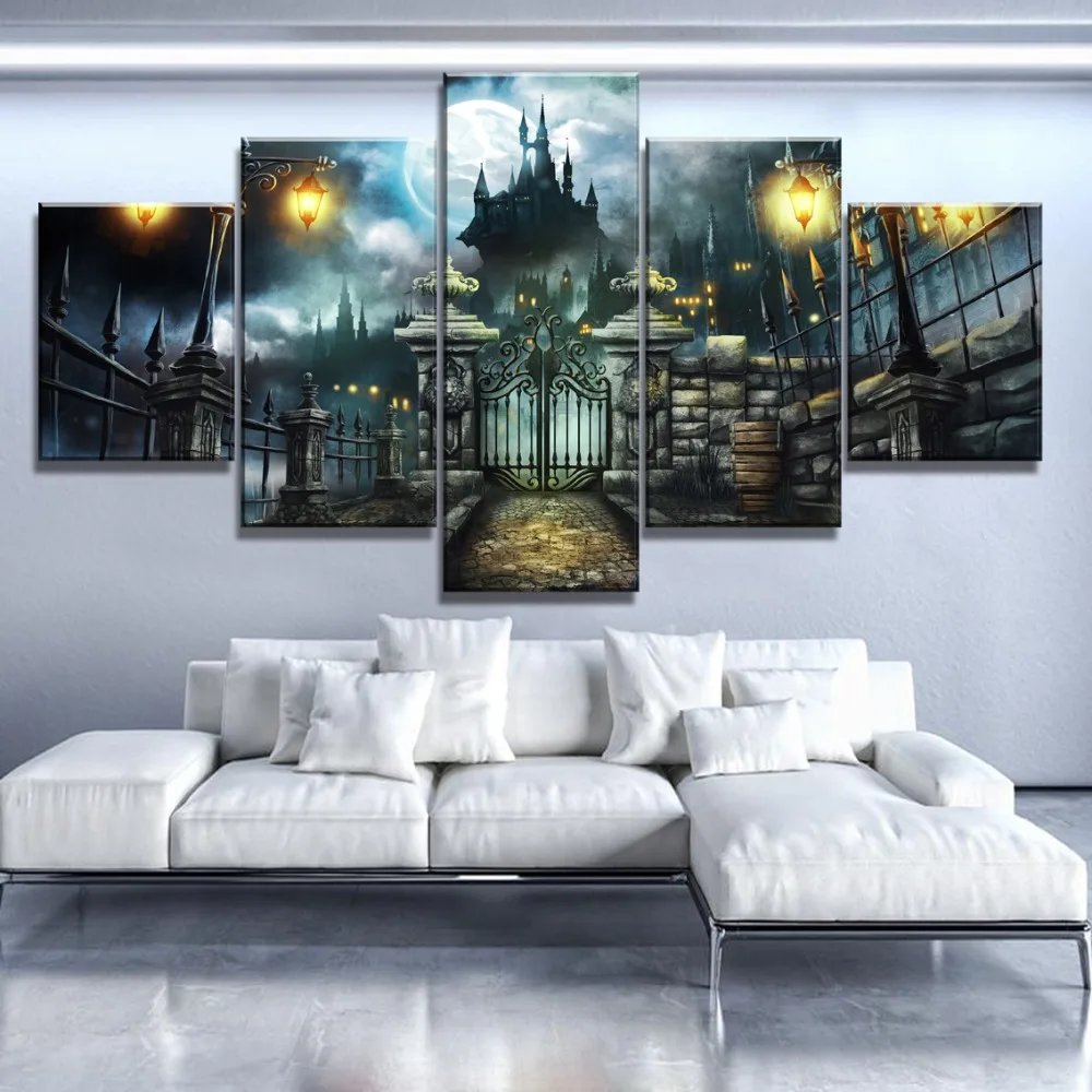 5 Piece HD Print Painting Halloween Castle Moon Cuadros Landscape Canvas Wall Art Home Decor For Living Room Unique Gift Picture
5 Piece HD Print Painting Halloween Castle Moon Cuadros Landscape Canvas Wall Art Home Decor For Living Room Unique Gift Picture