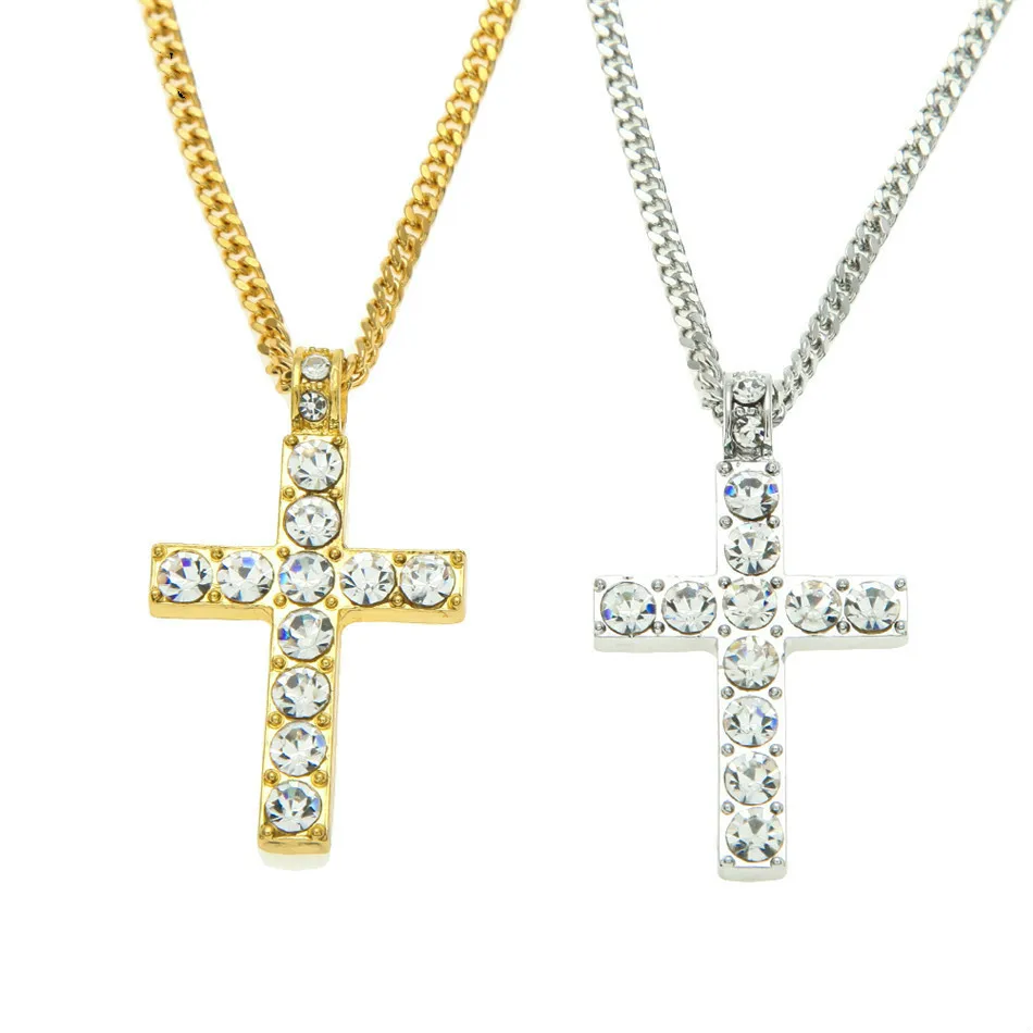 Drop Shipping Hip Hop Alloy Cross Pendant Necklace Iced Out Rhinestone Gold Silver Tone Crucifix Charm Jewelry 2019
Drop Shipping Hip Hop Alloy Cross Pendant Necklace Iced Out Rhinestone Gold Silver Tone Crucifix Charm Jewelry 2019