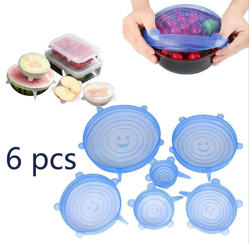 6PCS/Set Universal Silicone Lids Stretch Suction Cover Cooking Pot Pan Silicone Cover Pan Spill Lid Stopper Home Bowl Cover
6PCS/Set Universal Silicone Lids Stretch Suction Cover Cooking Pot Pan Silicone Cover Pan Spill Lid Stopper Home Bowl Cover
