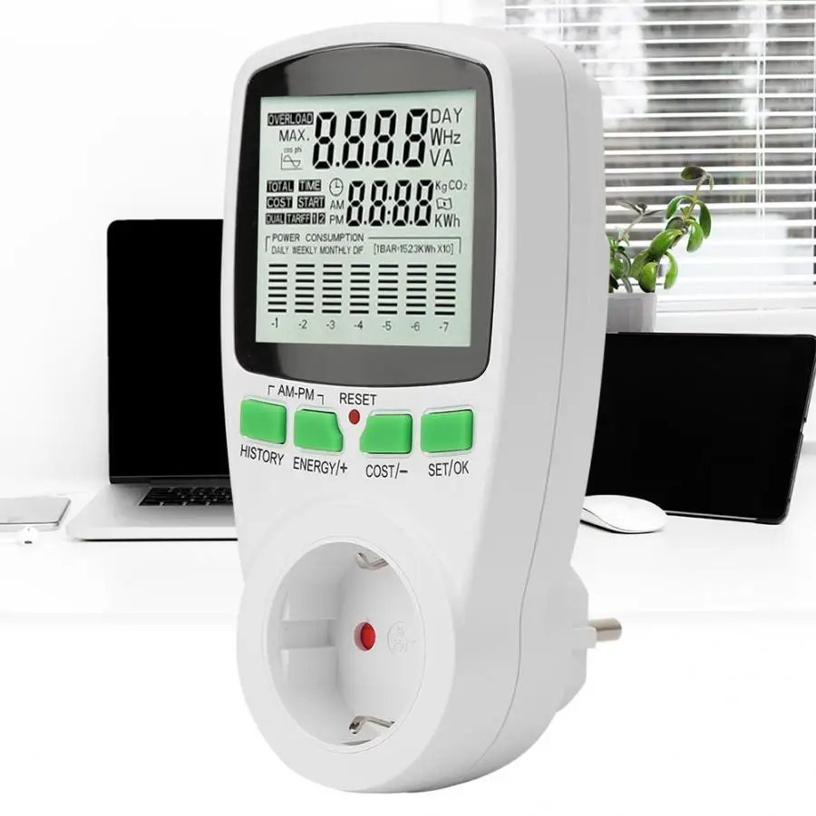 0-16A 0.5W Energy Monitor Socket Current Voltage Test Power Meter Plug Intelligent Electricity Usage Monitor EU US 230V Socket
0-16A 0.5W Energy Monitor Socket Current Voltage Test Power Meter Plug Intelligent Electricity Usage Monitor EU US 230V Socket