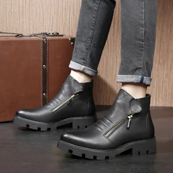 Fashion Leisure Men Motorcycle Boots Ankle Pointed Toe Platform Lace up Boots Winter Med Solid Outdoor Working Shoes
Fashion Leisure Men Motorcycle Boots Ankle Pointed Toe Platform Lace up Boots Winter Med Solid Outdoor Working Shoes