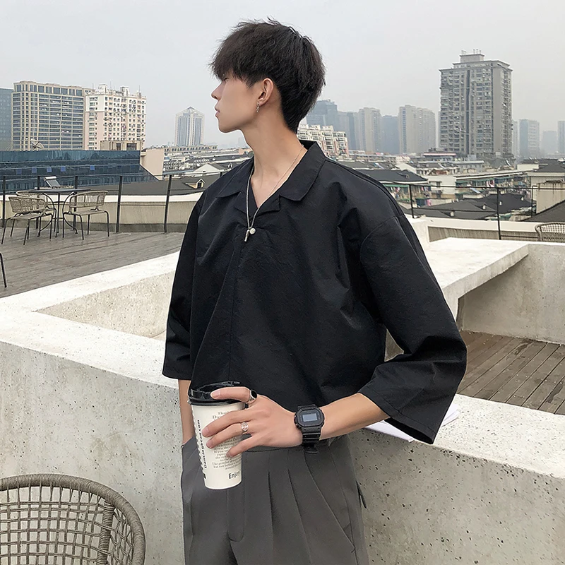 Men's Shirts 2019 Summer New Youth Popular Silky Comfortable Korean Suit Collar Loose Short-sleeved Shirt Casual Men's Clothing
Men's Shirts 2019 Summer New Youth Popular Silky Comfortable Korean Suit Collar Loose Short-sleeved Shirt Casual Men's Clothing