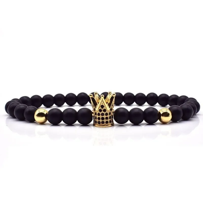 NAIQUBE Crown Lion Bracelet Men Women 6MM Stone Matte Beads 2019 Charm Fashion Bracelet For Men Women Classic Jewelry Gift
NAIQUBE Crown Lion Bracelet Men Women 6MM Stone Matte Beads 2019 Charm Fashion Bracelet For Men Women Classic Jewelry Gift