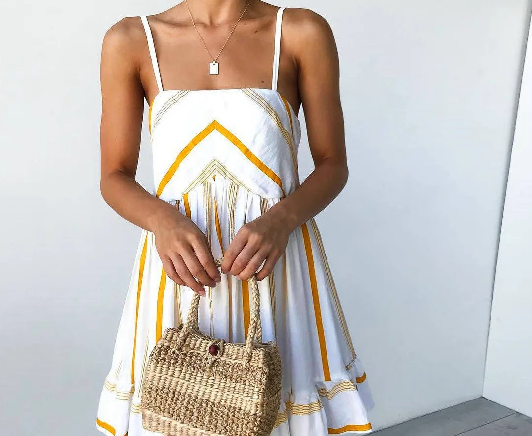 Women Summer Dress Sleeveless Club Party Striped Pleated Spaghetti Strap Beach Short Mini Dresses Vestidos
Women Summer Dress Sleeveless Club Party Striped Pleated Spaghetti Strap Beach Short Mini Dresses Vestidos