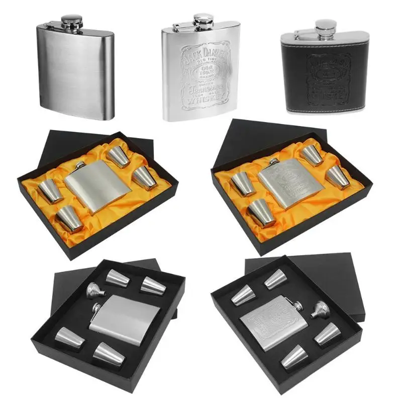 Portable 6oz Stainless Steel Hip Flask Funnel Cups Wine Alcohol Bottle Kits with Delicate Packaging Box as Birthday Gift
Portable 6oz Stainless Steel Hip Flask Funnel Cups Wine Alcohol Bottle Kits with Delicate Packaging Box as Birthday Gift