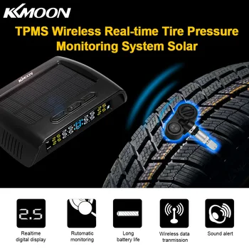 KKmoon TPMS Wireless Real-time Tire Pressure Monitoring System Solar Energy with LCD Display 4 Internal Sensors Alarm Function
KKmoon TPMS Wireless Real-time Tire Pressure Monitoring System Solar Energy with LCD Display 4 Internal Sensors Alarm Function