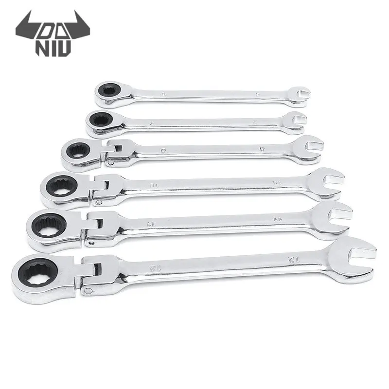 DANIU 6mm-12mm Flexible Pivoting Head Ratchet Combination Spanner Wrench Garage Hand Tool for Auto Home Repair Metric Tool
DANIU 6mm-12mm Flexible Pivoting Head Ratchet Combination Spanner Wrench Garage Hand Tool for Auto Home Repair Metric Tool
