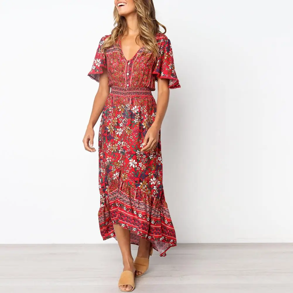MISSKY 2019 New Women Dress short Sleeve V Neck Floral Printing Mandarin Sleeve Dress Female Clothes For Summer
MISSKY 2019 New Women Dress short Sleeve V Neck Floral Printing Mandarin Sleeve Dress Female Clothes For Summer