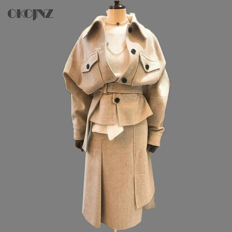 Fashion Spring Tweed Suit Ukraine 2019 New Slim Short Woolen Jacket With Belt And Asymmetric Wool Skirt Women 2 Piece Set Okq123
Fashion Spring Tweed Suit Ukraine 2019 New Slim Short Woolen Jacket With Belt And Asymmetric Wool Skirt Women 2 Piece Set Okq123