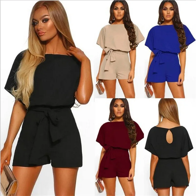 Summer Playsuit Women Fashion Belted Elegant Office Overalls Beach Romper Casual Loose O Neck Short Sleeve Jumpsuit Plus Size
Summer Playsuit Women Fashion Belted Elegant Office Overalls Beach Romper Casual Loose O Neck Short Sleeve Jumpsuit Plus Size