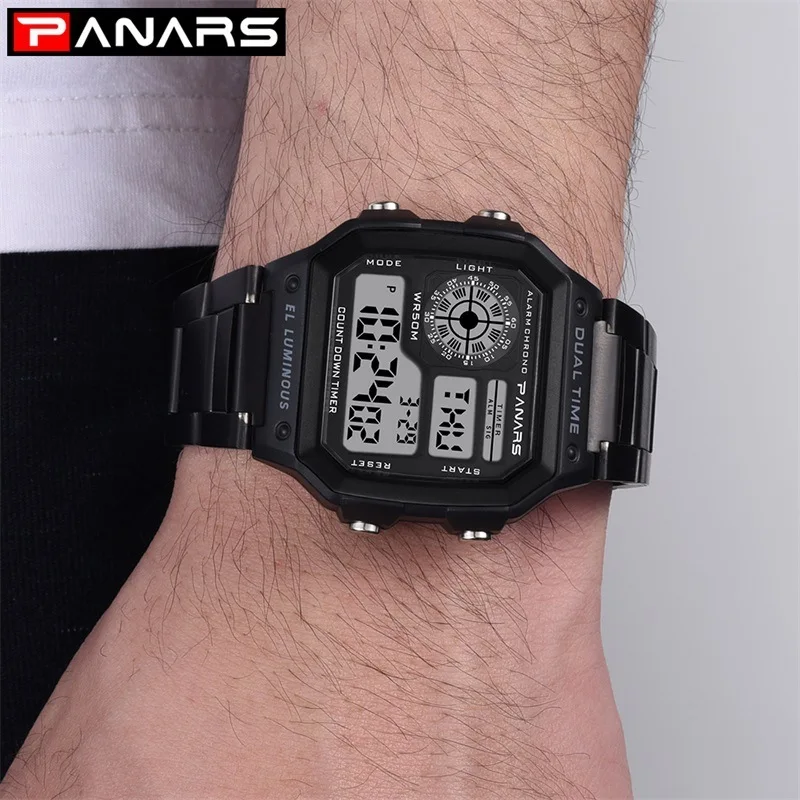 Часы Panars мужские спортивные цифровые водонепроницаемые наручные с хронографом