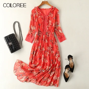 High Quality Boho Dress 2019 High End Summer Red Lace Elegant Silk Dress Women V-Neck Vacation Beach Bohemian Dress Vestidos
High Quality Boho Dress 2019 High End Summer Red Lace Elegant Silk Dress Women V-Neck Vacation Beach Bohemian Dress Vestidos